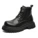 Retro Martin Boots Fleece Warm Men's Shoes Thick-soled Heightening Tooling Boots Casual Leather Shoes Short Boots_vogvips.com