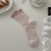 Boneless Socks Women's Korean Version Ins Color Matching Mid Tube Socks Spring And Summer Thin Hollow Tube Socks Pile Cotton Socks_vogvips.com