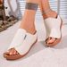 Large Thick Bottom Casual 2025 New One Word Solid Color Simple Fashion Fish Mouth Slippers_vogvips.com