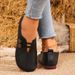 Women's Slip-On Soft Leather Loafers, Elastic Strap With Metal Buttons, Casual Flat Shoes For All Seasons_vogvips.com