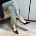 2025 Spring/Summer New Thin Heel High Heels, Pointed Snake Pattern Women's Singles, Hollow Headed Sandals, One Button_vogvips.com