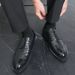Euro Step British Style Brogue Four Seasons New Business Casual Leather Fashion Trend Lace-up Youth Men's Shoes_vogvips.com