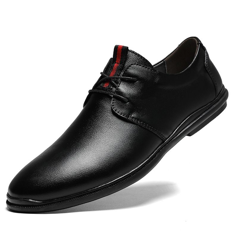Men's Alligator Pattern Lace-up Dress Leather Shoes Men's Casual_vogvips.com