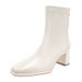 White French Style Short Boots For Women, Spring And Autumn Single Boots, 2025 Autumn And Winter New Style Slim Boots, Chunky Heel_vogvips.com