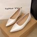 French Nude Inner Height Increase Pointed Flat Shoes Women's Light Mouth Shoes Versatile Commuter Shoes_vogvips.com