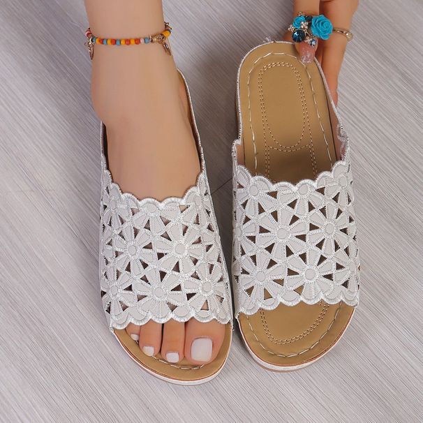 New Hollowed-out Flowered Flip-flops_vogvips.com