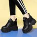 Wmen Chunky Wedges Vulcanized Shes Krean Style Lace Up Rund Te Trainers Casual Cmfrtable Sneakers Sapats_vogvips.com