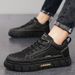 Men's Casual Leather Shoes Thick Soles All-In-One Work Board Shoes Low Sports Men's Shoes_vogvips.com