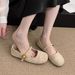 Shallow Mouth Red Single For Women Spring And Autumn New French Style Gentle Fairy Suede Mary Jane Shoes Flat Loafers_vogvips.com