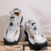 Handmade Simple Letter-Print Summer Beach Hollow Sandals, Fashionable Velcro Outdoor Hiking And River-Tracing Shoes,_vogvips.com