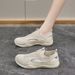 2025 Summer New Style Hollow Breathable Slip-On Lazy White Lightweight Casual Sports Mesh Women's Shoes_vogvips.com