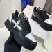 Cross-Patterned Sneakers, New Spring/Summer 2026 Model, Celebrity Style, Casual Cowhide Thick-Soled Height-Increasing_vogvips.com