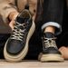 European Warm Series Mid-Top Autumn Casual High-Top Leather Martin Boots No-Tie Shoelaces Cotton Shoes Men's Winter Plush Warm_vogvips.com