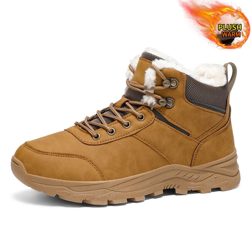 Winter Cotton Shoes, Men's Warm Snow Boots, Outdoor Hiking And Mountaineering Shoes, Cold Resistant Winter Boots_vogvips.com