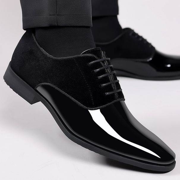 Formal Business Leather Lightweight Trendy Men's Single Low-top British Pointed Toe Wedding Groom Shoes_vogvips.com