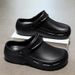 Pure Black Slippers For Men In Summer Breathable Kitchen Work Waterproof And Oil Proof Chef Men's Thick Soled Non Slip Work Safety Shoes_vogvips.com