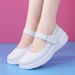 Air Cushion Nurse Shoes Women's Soft Soles Breathable Thick Soled Velcro Flat White Medical Shoes_vogvips.com