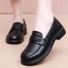 Mom Shoes Medium And Small Leather Shoes Women's Soft Sole Non-slip Flat Sole Soft Leather Loafers One Pedal_vogvips.com
