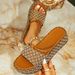 Women's Platform Sandals With Rhinestones - Comfortable Slip-On Summer Shoes, Casual Wide Strap Flip Flops, Retro Fashion Footwear In Brown"_vogvips.com