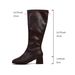 Plus Size Women's Western Style Boots Autumn Winter High End Leather Fashionable Light Luxury Shoes_vogvips.com