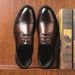 Euro Step Autumn New British Thick-Soled Genuine Business Korean Style Leather Men's Casual Brogue Wedding Shoes_vogvips.com