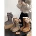 Gray Long Snow Boots For Women 2025 Winter New Thick Sole Height Increasing Fleece Lined Thickened High Tube Warm Cotton_vogvips.com