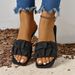 Women's Fashion Square Head Shoes For Women Flat Sandals Korean Style Slippers Summer Sandalias De Mujer Footwear_vogvips.com