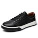 Round Head Lace-up First-layer Cowhide Board Shoes Men's Large Size One-pedal Driving Shoes Casual Loafers_vogvips.com