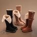 Dark White Boots For Girls, Children's Winter New Fashionable Long Fleece-Lined, Thickened, Warm Leather Boots,_vogvips.com