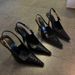 Black High Heels Pointed Toe Stiletto 2024 Spring New Elegant High-end Sexy Patent Leather Single Shoes Women's_vogvips.com