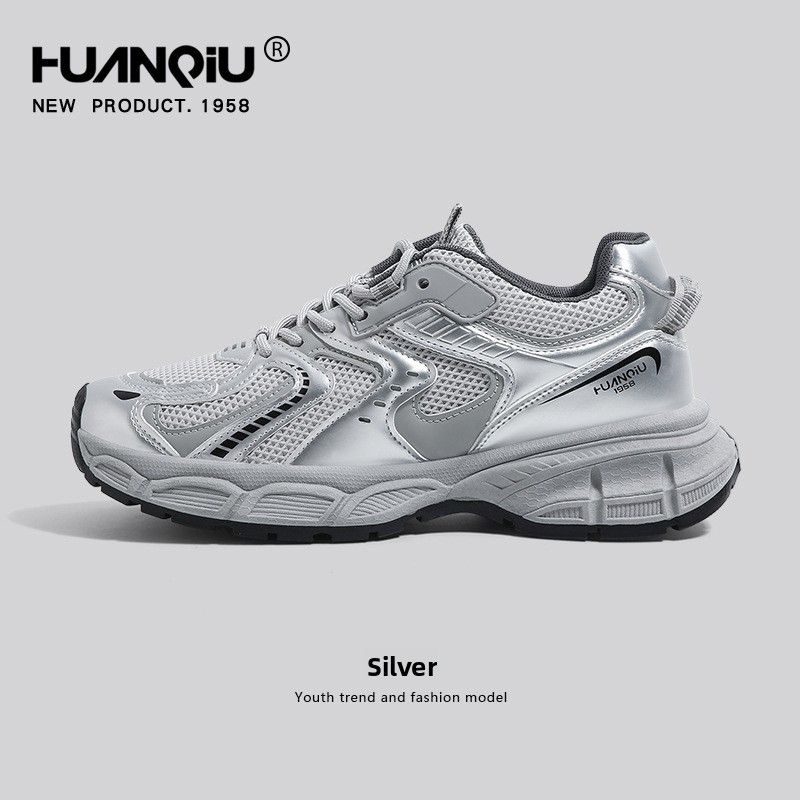 Men's Chunky Platform Dad Sneakers Thick Sole Height Increasing Trendy Casual Versatile Lace Up Sneakers For Walking Comfort_vogvips.com