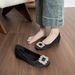 French Single Shoes Women's Inner Height Increase Shallow Mouth Rhinestone With Skirt Flat-soled Wedding Shoes_vogvips.com