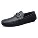 Loafers Casual Leather Shoes Men's Leather Lazy Shoes Soft Sole Embossed Soft Surface Men's Doudou Shoes_vogvips.com