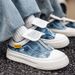 Spring 2026 Slip-on Canvas Men's Shoes Lazy Shoes Blue Denim Shoes Zipper Flat Shoes Flip-on Derby Shoes_vogvips.com