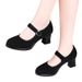 Cheongsam Soft-soled Cloth Shoes Model Non-slip Black Single Shoes Work Shoes High Heels Dancing Mother_vogvips.com