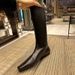 Korean Niche Simple Row Style Flat Mid-Calf Slim For Women 2024 Long Square Toe Over-the-Knee High Boots_vogvips.com