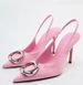 P9spring New Pointed-toe Mule Shoes Rhinestone Buckle Back Strap Toe-toe High-heeled Sandals For Women_vogvips.com