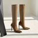 Women's Pointed Toe Stiletto Knee High Boots Over The Knee Stretch Slim Fit Boots With High Heel Fashion Tall Boots High Top Boots For Petite Women_vogvips.com
