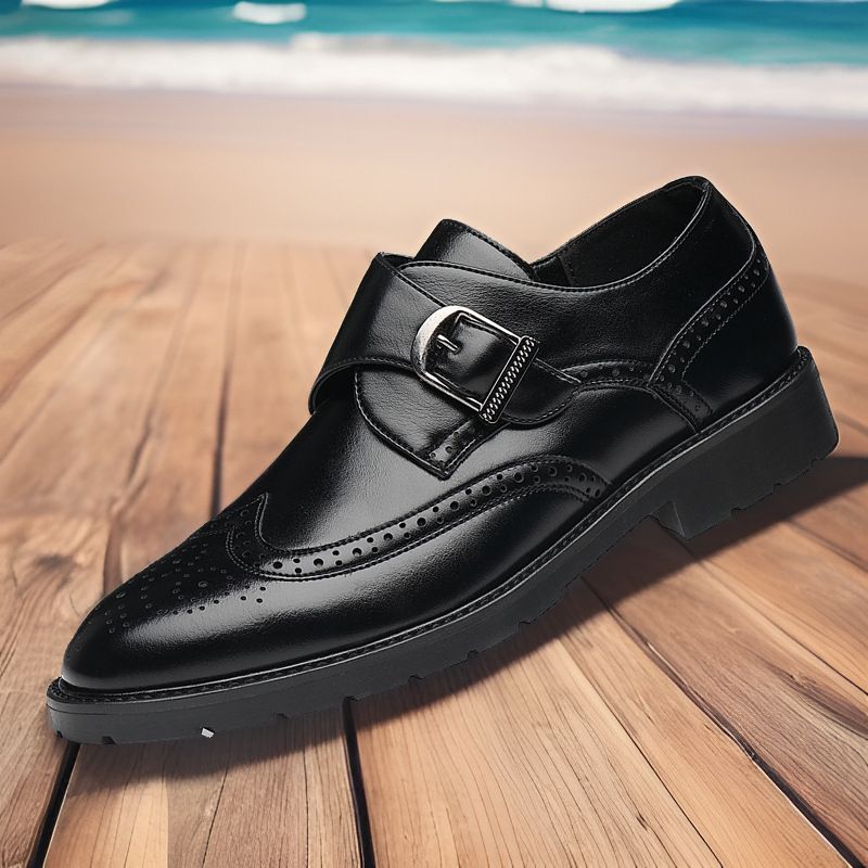 Suitable For All Seasons New Men's Korean Style Youth Trendy Fashion Versatile Trend Office Work Business Formal Leather Casual Single Shoes_vogvips.com