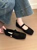 2025 Spring And Autumn One-Strap Square Toe Mary Jane French Fairy Flat Shallow Mouth Single Fashion Grandma Shoes_vogvips.com