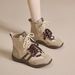 Women Boxing Boots 2025 Autumn New Women's Martin Round Toe Comfortable Flat Casual Sports Work Color Block Boxing Ankle Boots_vogvips.com