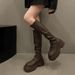 Platform Height-Increasing Slimming Martin 2025 Autumn New Round Toe Back Zipper Slouch Over-the-Knee Long Boots For_vogvips.com