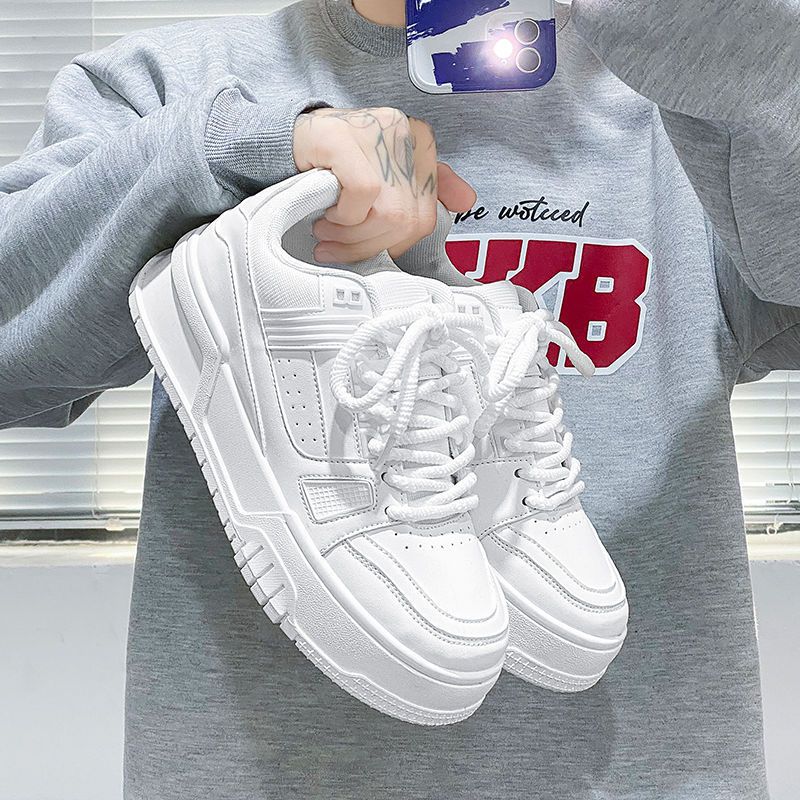 Men's 2024 New Casual Small White Korean Version Trendy Sports Men's Bread Shoes, Niche Board Shoes_vogvips.com
