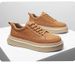 Men’s Platform White Leather Sneakers Casual Thick Sole Walking Skate Shoes Unisex_vogvips.com