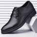 Large Size 48 Pointed Leather Low Cut Casual Black Wedding Groom Suit Shoes, Business Formal Wear_vogvips.com