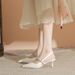 Genuine Leather Large-size High-heeled Shoes For Women, New Summer Style, Elegant Fashionable, With Thin Heels,_vogvips.com