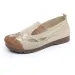 Womens Floral Embroidered Knit Slip On Shoes Flat Design For Daily Wear And Casual Outings_vogvips.com
