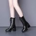 White Heel Short For Women Winter New Waterproof Platform Martin Korean Style Thick Sole Mid-Calf Boots Large Size_vogvips.com