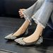Women's Style Pointed Toe Flat Shoes Rhinestone Low Cut Black Soft Sole Plus Size Commuter Footwear Women's Ballet Flats_vogvips.com