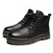 European Warm Series Martin 2025 Autumn Winter New High-top British Style Mid-top Leather Shoes Men's Black Work Boots_vogvips.com